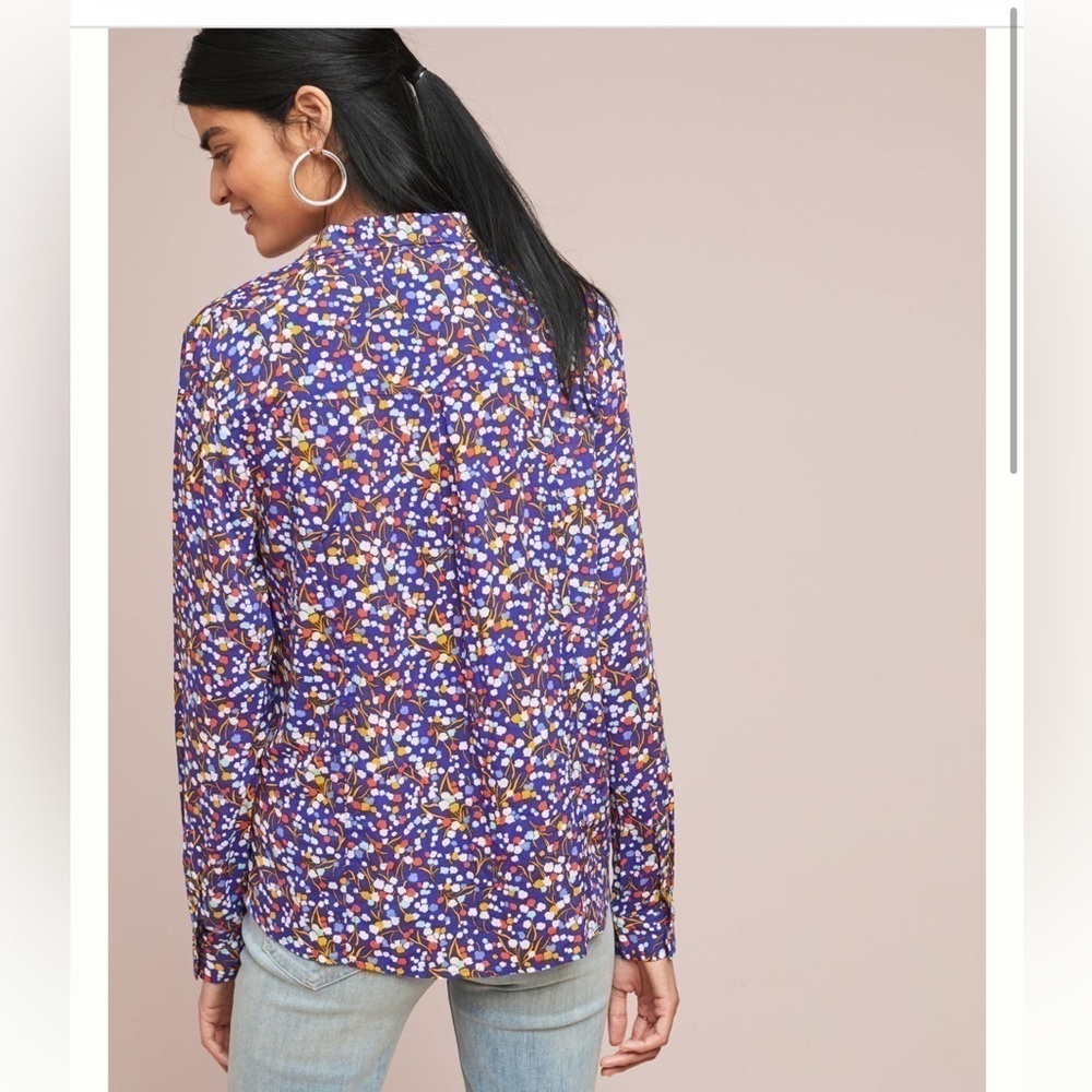 Anthropologie p of 52 pop pourri blouse Colloquial Buttondown conversations